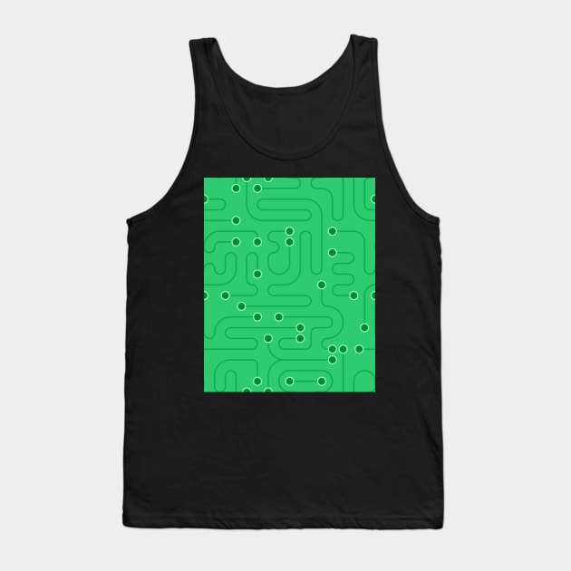 Green Circuitry Tank Top by DigitalShards